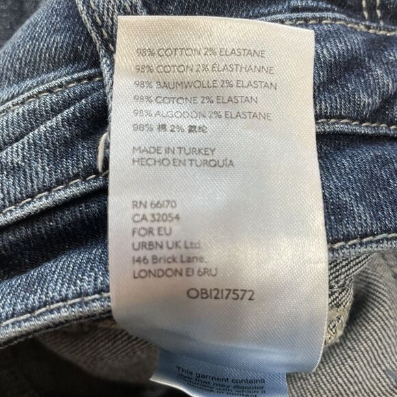 Pilcro Anthropologie High Rise Slim Jeans Women’s 26 Blue Button Fly Pockets - Picture 9 of 10